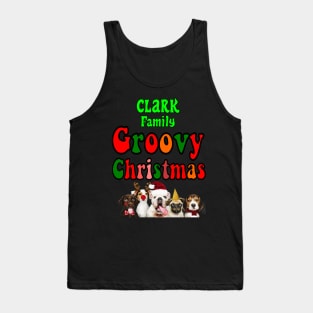 Family Christmas - Groovy Christmas CLARK family, family christmas t shirt, family pjama t shirt Tank Top